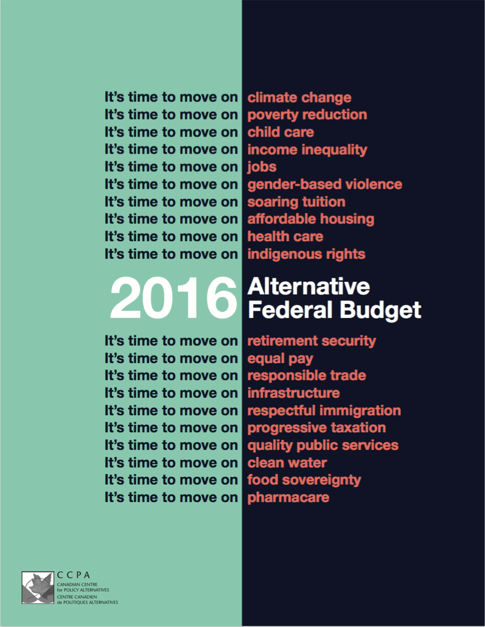 Cover of the Alternative Federal Budget 2016