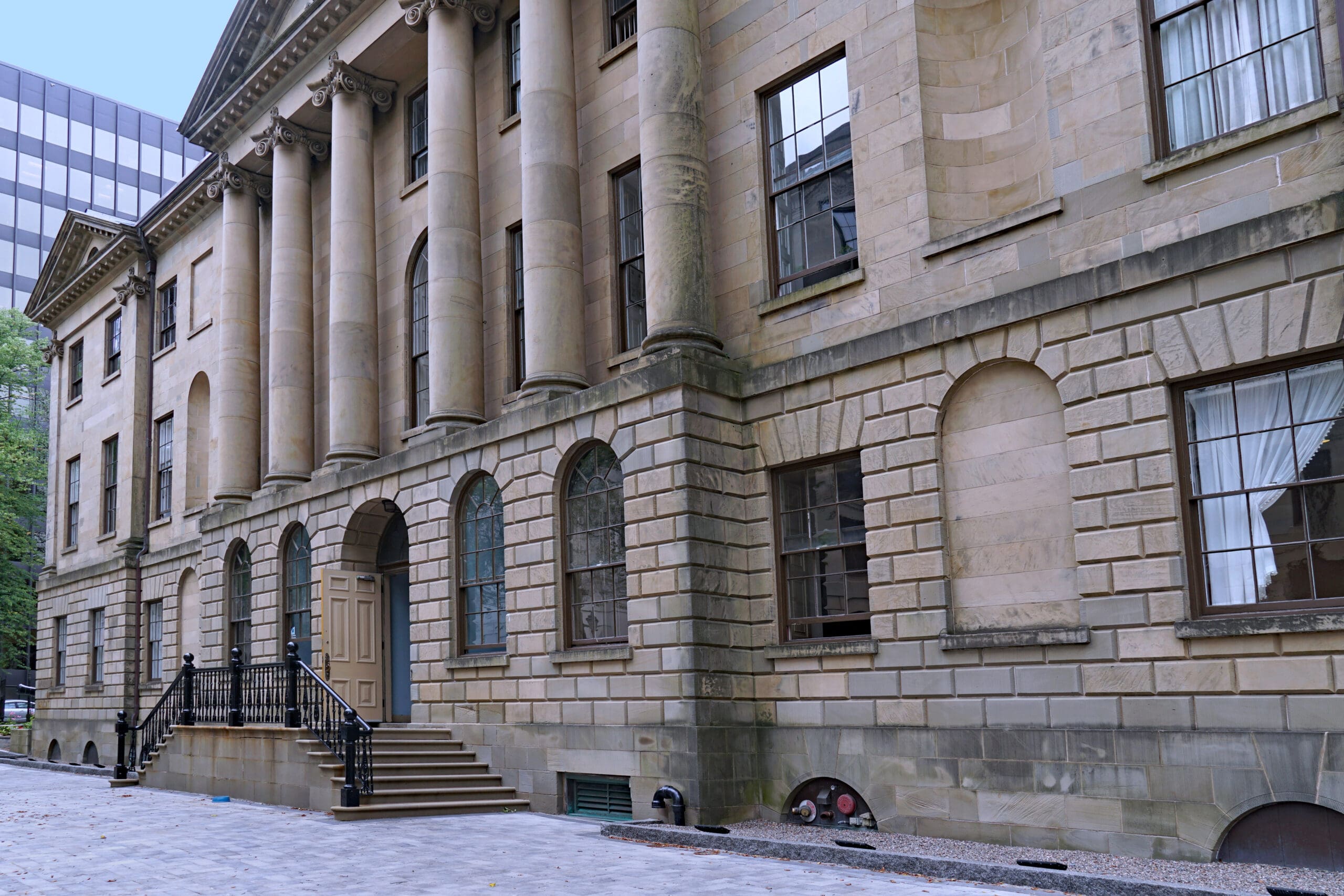 classical facade of the historic Nova Scotia legislature building