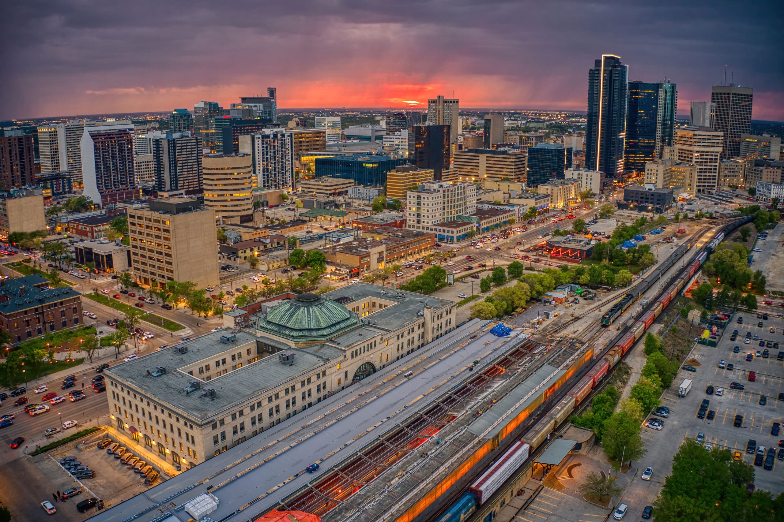 Aerial View of Winnipeg, Manitoba during Summer